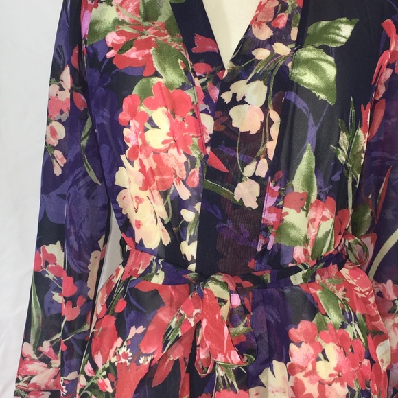 Navy Floral Robe - Picture 4 of 5